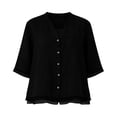 thumbnail image 6 of Aboser Oversized Kimono Tops for Women Lightweight Cotton Linen Shirts Casual Side Tie Blouses Loose V Neck Kimonos Breathable Soft Blouse Brown XXL, 6 of 9