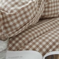 thumbnail image 5 of 3 Pieces Boho Brown Khaki Plaid Bedding Set Grid Duvet Cover with Zipper Ties 100% Washed Microfiber Bedding Set Luxury Soft Breathable Durable,King Size, 5 of 6