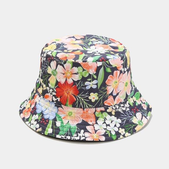 CoCopeanut 2022 Summer flower Embroidery Bucket Hat For Women Girls Foldable Sun Visor Cotton Caps Large Wide Brim Beach Panama Hats Beach