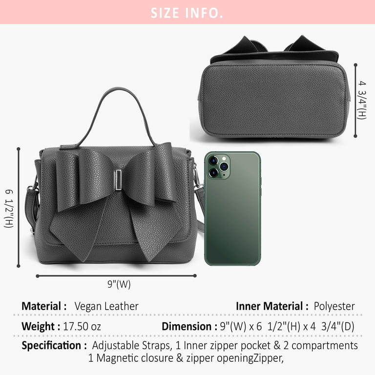 LIKE DREAMS Elegant Vegan Leather Bowtie Satchel Bag for Women Eva Top  Handle Fashion Crossbody Handbag (Mint) 