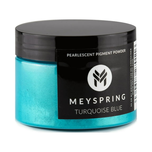 MEYSPRING Mica Pigment Powder for Epoxy Resin Art Turquoise Blue 50 gm