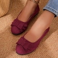 thumbnail image 5 of Wensltd Women Round Toe Wedge Heel Shoes Solid Color Closed Toe Loafers Work Office Walking Shoes Wine, 5 of 8