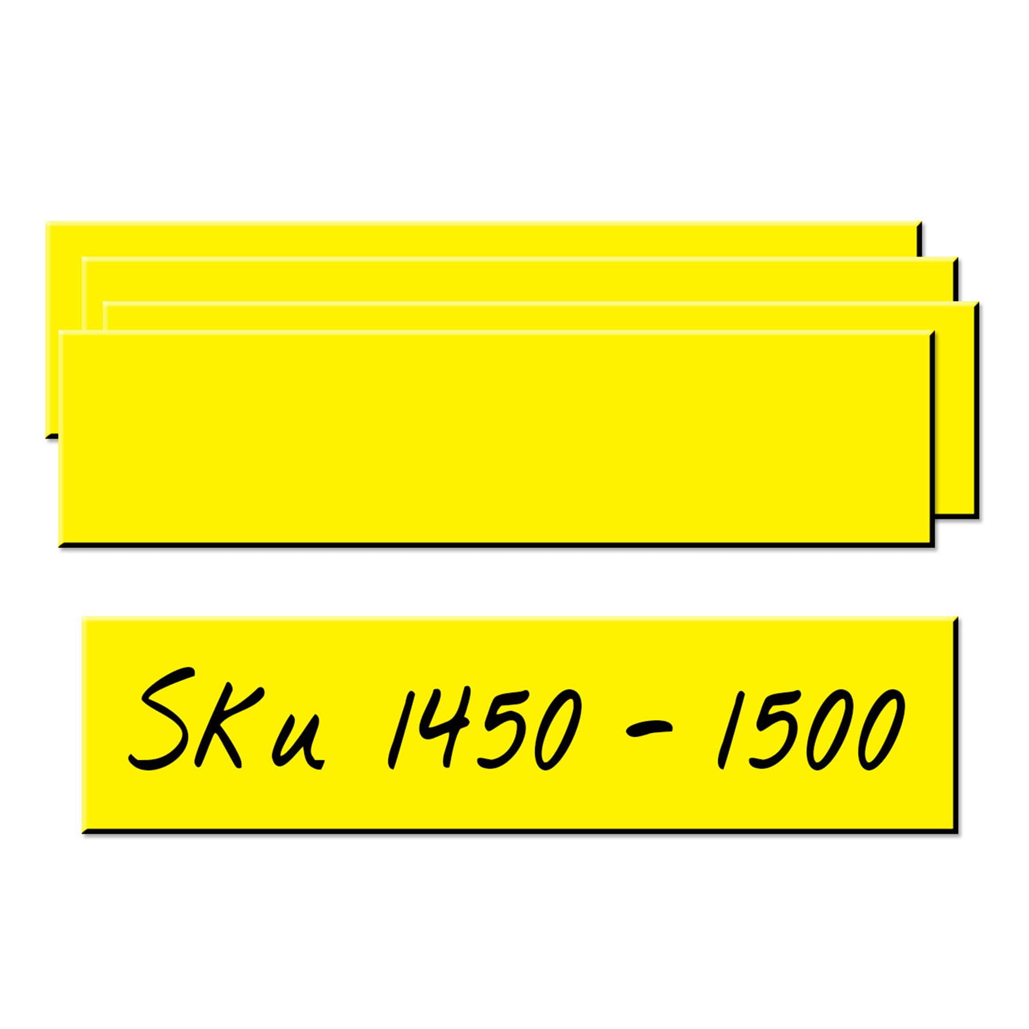 4 x 1 Dry Erase Rack/Shelf Labels Yellow 10/Pack