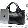 thumbnail image 3 of Bolso bandolera de cuero negro Iswee para mujer, 3 of 7