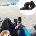 thumbnail image 2 of 1 par de pantuflas portátiles de plumón de pato, cálidas y resistentes para acampar en invierno. Negro L, 2 of 9