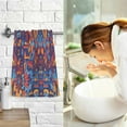 thumbnail image 7 of Yayeee 100% Cotton Hand Towels for Bathroom 16" x 28" Soft Absorbent Kitchen Towel, Red Geometric Eagle, 7 of 7