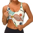 thumbnail image 4 of Fotbe Racket and Tennis Ball Pattern Womens' Sports Bra Longline Wirefree Padded with Medium Support Sports Moisture-Wicking Workou Vest,Tank Top-X-Large, 4 of 9