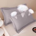 thumbnail image 1 of RFUGUG - Juego de 2 fundas de almohada de franela de algodón puro extra gruesas de color liso - Calidad de hotel, hipoalergénicas, suaves y duraderas, lavables a máquina, tamaño estándar/queen, 48 x, 1 of 6