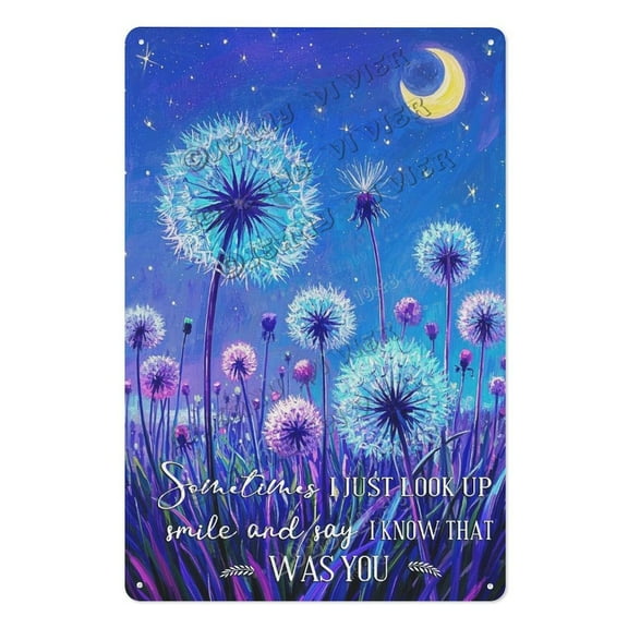 Creative Dandelion Quote Tin Sign – Inspirational Metal Wall Decor for Teen Girls, Women, Office – Motivational Poster for Encouragement, New Beginnings 12x16 inch
