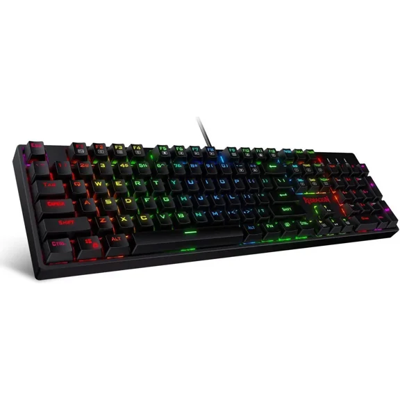 Redragon K582 SURARA RGB LED Backlit Mechanical Gaming Keyboard with 104 Keys-Linear and Quiet-Red Switches