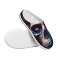 thumbnail image 3 of Goofa Modern Abstract Colorful Skull B Print Womens Mens Cotton Lightweight House Slippers , Washable Home Slippers,Indoor Comfy Bedroom Cozy Slippers-35/36, 3 of 7