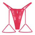 thumbnail image 4 of MDUKONU Women's Garter Belt Panties Thong Strings Sheer Lace Floral Mid-rise Size: L RD3, 4 of 4