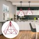 thumbnail image 5 of 1 Uds. Lámpara colgante Retro Vintage con forma de diamante, iluminación para comedor, cafetería (rojo), 5 of 8
