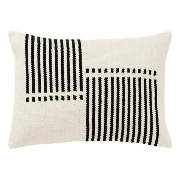 Rizzy Home Cotton Abstract Stripe Black 14"X20" Pillow Cover 2 Pack