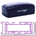 thumbnail image 1 of Large Pre-Inked Paid with Box Stamp, Slim 1854, Ultra Slim Design, Impression Size 1-13/16" by 2-1/2", Up to 25,000 Impressions - Purple Ink, 1 of 10