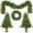 Green, variant on 3pcs Pre-lit Christmas Decoration Set, 2 Packs 4''Christmas Entrance Trees and 9' Garland, Green Artificial Xmas Decorative Set for Door Fireplace W/Warm Lights