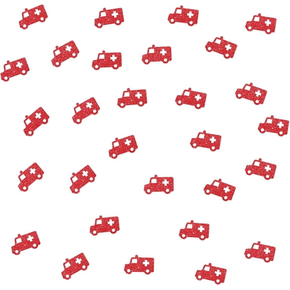 120 Ambulance Confetti, Red Glitter Nurse Graduation Paper Confetti for Class of 2025 Party, Medical Rn Cut Out for Nurse Birthday/Nursing School Graduation Party Table Decoration
