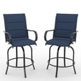 thumbnail image 1 of Outdoor Swivel Bar Stools Set of 2, Bar Height Patio Chairs with High Back & Armrest, All-Weather Textilene Fabric, 1 of 7