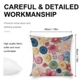 thumbnail image 2 of Buttons flowers kitsch Linen toss pillowcase Decoration pillowcase Gift preferred 18x18" Cushion cover 1 set Sofa pillowcase Sofa bedroom living room car, 2 of 8