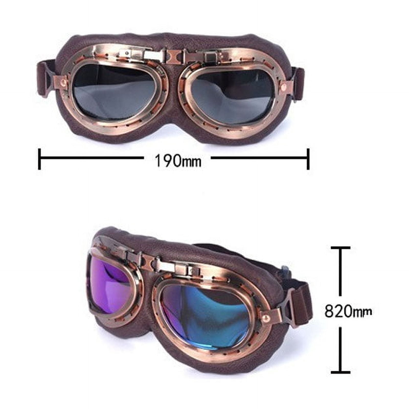 Retro Motorcycle Goggles Glasses Vintage Moto Classic Goggles For Harley Steampunk ATV Copper Helmet