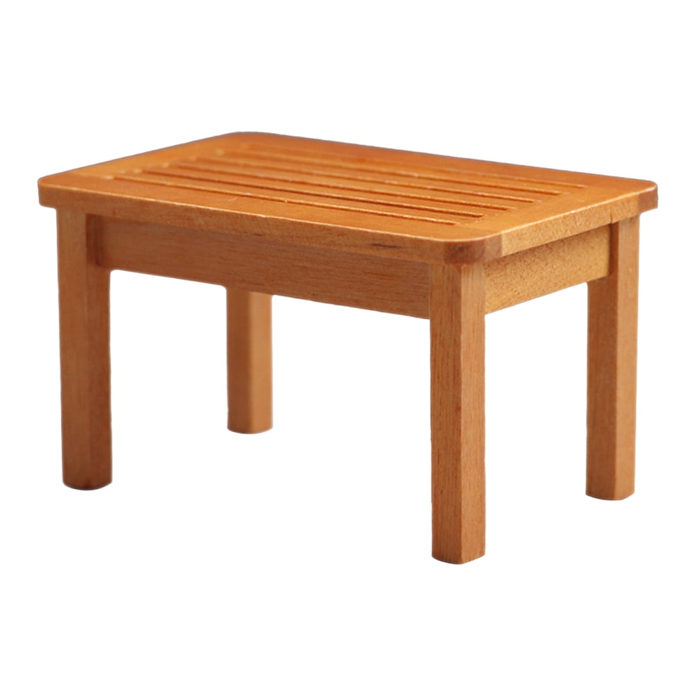 Etereauty Bench Dollhouse Miniature Mini Wooden Garden Dolls Table