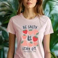 thumbnail image 5 of Christian Graphic T-Shirt Be Salty Stay Lit Matthew 5:13-16 for Women, Navy, Size XL, 5 of 6