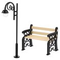 thumbnail image 1 of 1 Ensemble Miniature Banc de Parc Lanterne de Rue Poteau Mini Meubles Ornement Maison de Poupée DIY, 1 of 8