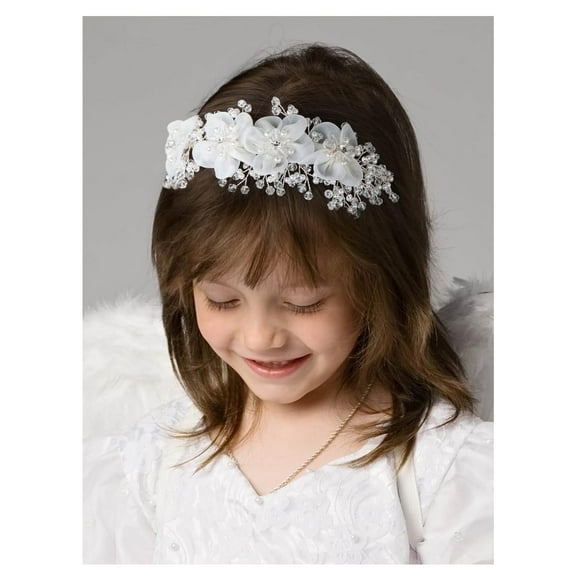 Flower Girl Headpiece for Wedding communion headpiece for girls Princess Headband for Girls Hair Accessories for Birthday Party