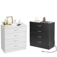 thumbnail image 4 of HLL 4 Drawer Dresser for Bedroom, Small Chests of Drawers Modern Nightstand, White Dresser Chest with 4 Storage Drawers, Dressers for Nursery, Hallway, Living Room(Black), 4 of 4