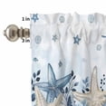 thumbnail image 4 of Blue Ocean Curtain Valances Set Seas The Day Eucalyptus Leaf Starfish Coastal Kitchen Curtains 36&nbsp;inch Length Rod Pocket Valance and Tiers 3 Piece Set Small Bedroom Bathroom Laundry Decor, 4 of 9