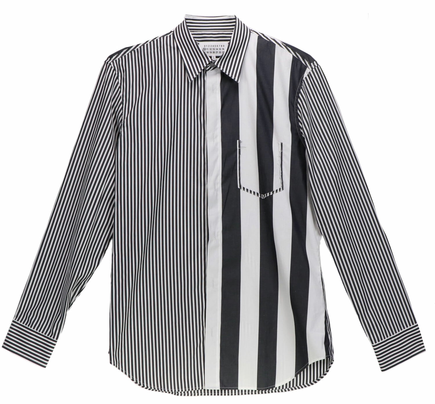 White Multi Striped Dress Shirt Casual 