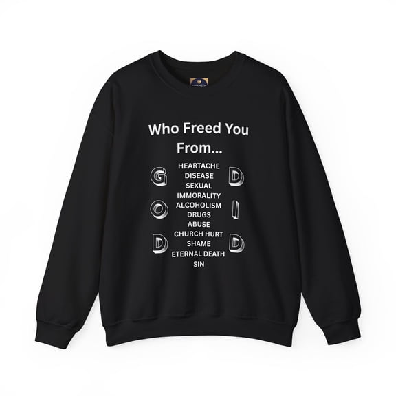 "GOD DID" (WL) Crewneck Sweatshirt w/ Scripture Design (1 John 1:9)