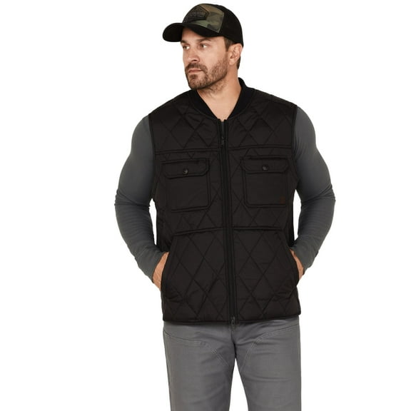 Brothers And Sons Men's Quilted Varsity Vest Black Large  US