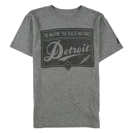 Reebok Mens The Machine That Built Machines Graphic T-Shirt, Grey, X-Large