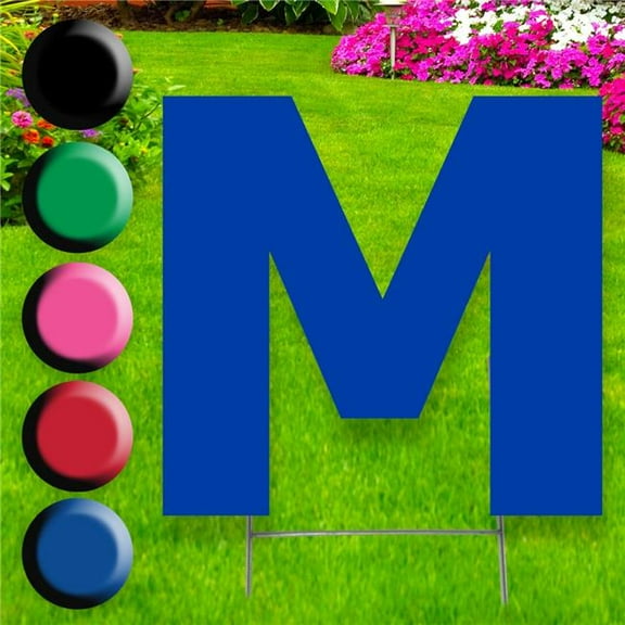 20 x 15 in. Letter M Yard Sign, Blue