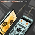 thumbnail image 4 of for Google Pixel 6 Pro Case with HD Screen Protector, Build in 360° Rotating Ring Kickstand [ Grade] Protective Case for Pixel 6 Pro Case,Green, 4 of 13