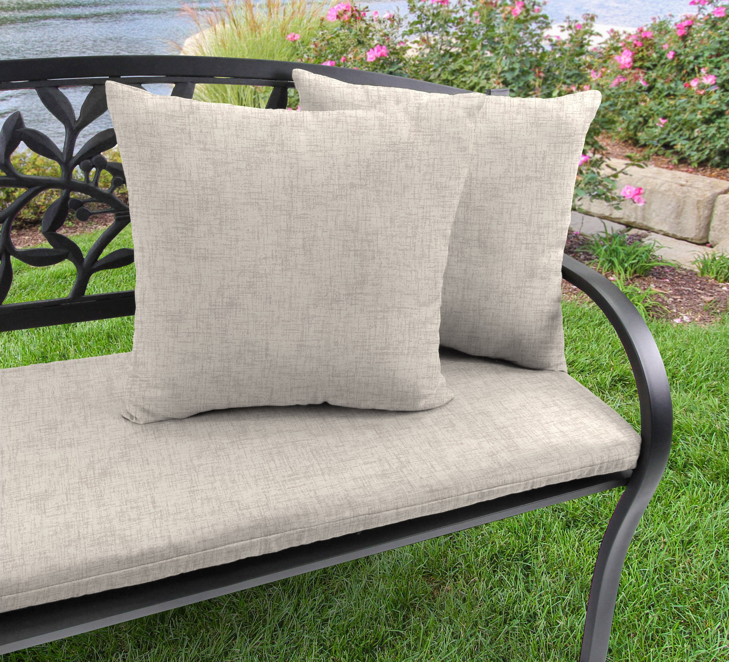 Jordan Manufacturing 16" x 16" McHusk Birch Beige Solid Square Outdoor Throw Pillows (2 Pack)