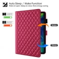 thumbnail image 2 of For iPad Air 11 inch (2025 M3/2024 M2) Case, Rhombus Pattern Multiple Viewing Angles Stand Slim Folio Cover (Red), 2 of 6