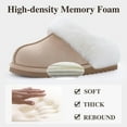 thumbnail image 4 of Litfun Fuzzy Memory Foam House Slippers for Women Fluffy Suede Slippers with Faux Fur Collar Indoor Outdoor, Apricot, Size 10.5-11.5, 4 of 9