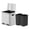 30L 15x2 37.60x42.80x46.80CM, variant on 30L/8 Gallon Triple Compartment Trash Can, 2 x 15L Recycling Bin, Stainless Steel Kitchen Garbage Can with 2 Removable Plastic Inner Buckets, Hinged Lids, Waste Sorting, Silver