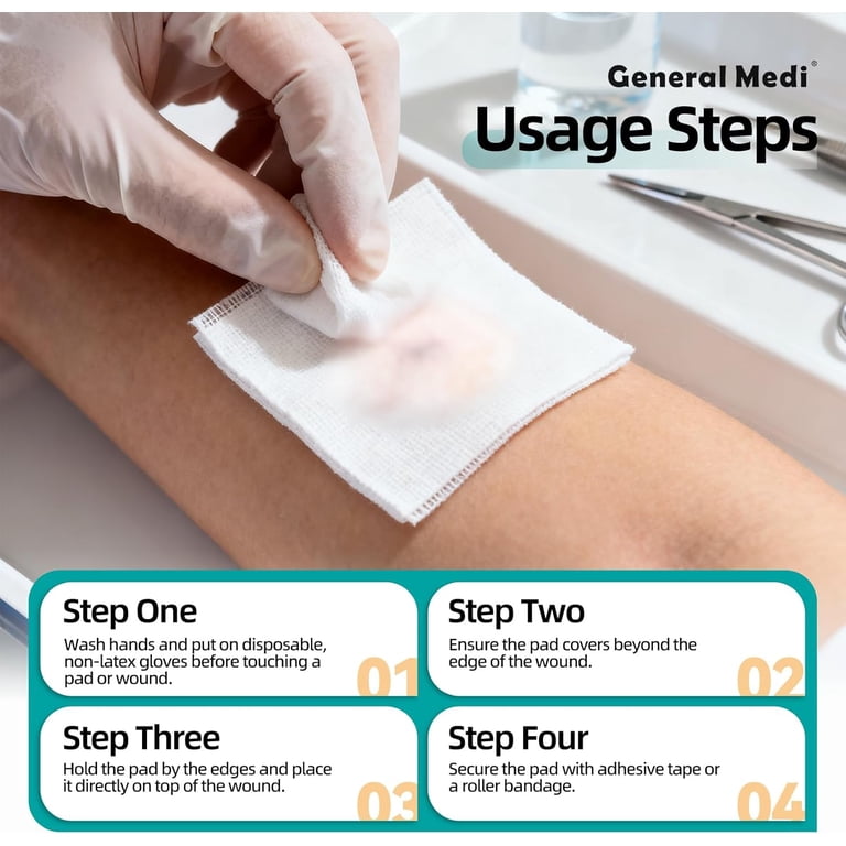 General Medi Sterile Gauze Pads, 4" x 4", 100-Count photo 4