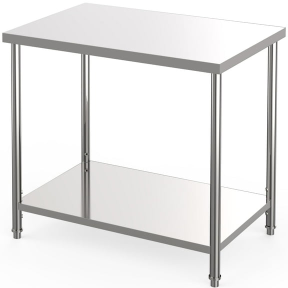 Stainless Steel Work Table, 36x24 Inch/48x24 Inch/60x24 Inch Heavy Duty Food Prep Worktable with Adjustable Undershelf for Commercial Kitchen Restaurant
