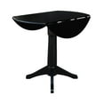 thumbnail image 6 of 42" Round Solid Wood Black Dual Drop Leaf Pedestal Counter Height Table by International Concepts, 6 of 18