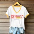 thumbnail image 1 of Women's Football Graphic T-Shirt, Women's Fashion V-Neck Short Sleeve T-Shirt with Letter Print for Casual Wear for Soccer Tournament 2026 White Size: 2XL, 1 of 5