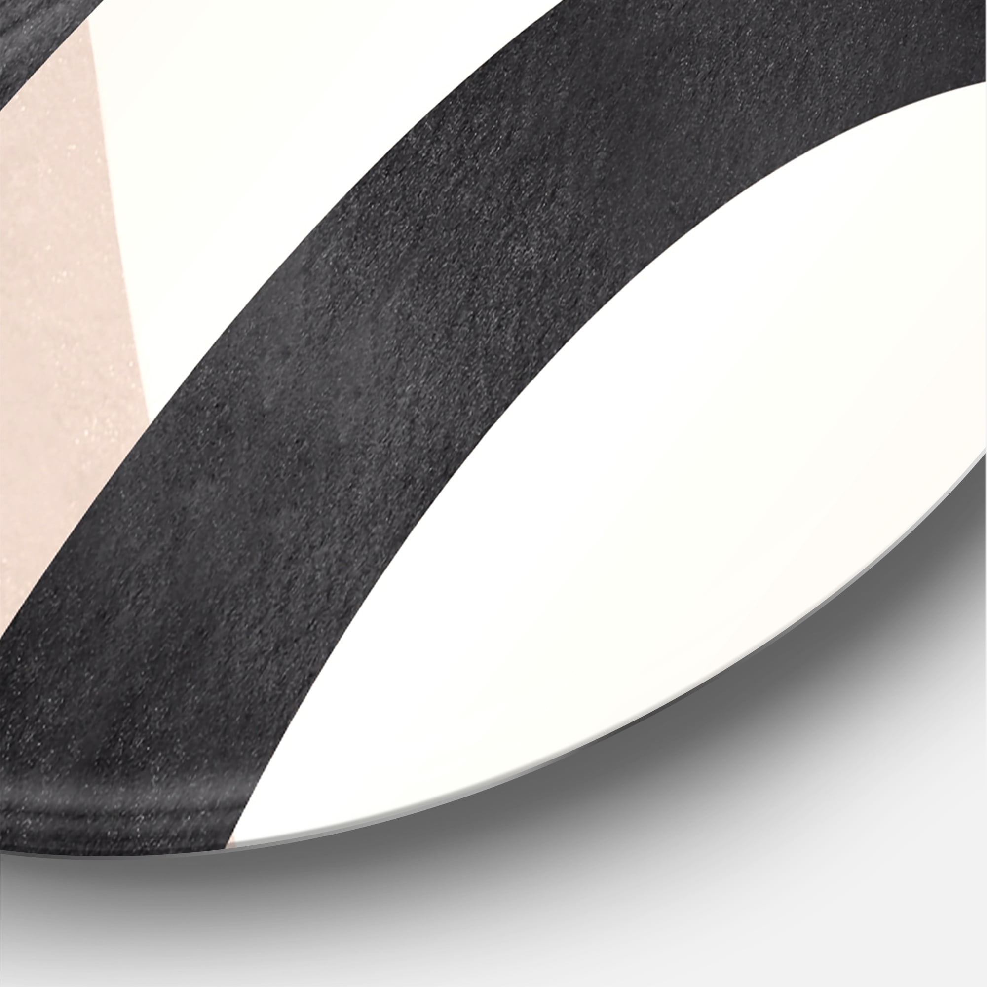 Designart 'Abstract Ivory Shapes and Shapes in Terracotta III' Modern Circle Metal Wall Art 11x11 - Disc of 11