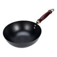 thumbnail image 1 of Partita de hierro Wok Cocina sin recubrimiento Cocina con mango de madera a prueba de óxido para todas las estufas de 9.45 " de salteado chino wok Sin tapa, 1 of 8