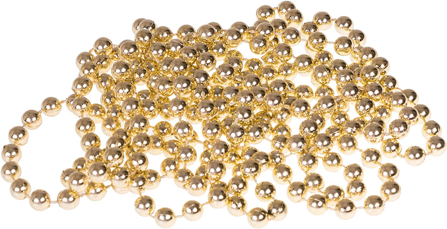 Gold Bead Style Christmas Garland by Clever Creations Long Shiny 8mm Shatterproof Bead Garland Festive Holiday Décor Measures 2.7m Classic Traditional Christmas Theme 9