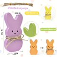 thumbnail image 3 of Easter Bunny Decorations for Home Table, Wooden Peeps Centerpiece Signs Decor with Hemp Rope for Indoor Office Tiered Tray, Easter Basket Stuffers Wood Gifts for Mantel Shelf Bathroom, 3 of 4