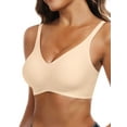 thumbnail image 5 of Gleelist Womens Push Up Everyday Bras For Women No Underwire Smooth Wireless Brassiere Full Coverage Comfortable V Neck T-Shirt Basic Bras, 5 of 6