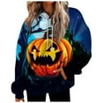 thumbnail image 2 of OUSITAID Halloween Femmes Mode Quotidienne Polyvalent Décontracté Sweat-Shirt à Manches Longues Imprimé Top Sweat-Shirt, 2 of 5